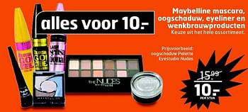 Aanbiedingen Oogschaduw palette eyestudio nudes - Maybelline - Geldig van 06/10/2015 tot 11/10/2015 bij Trekpleister