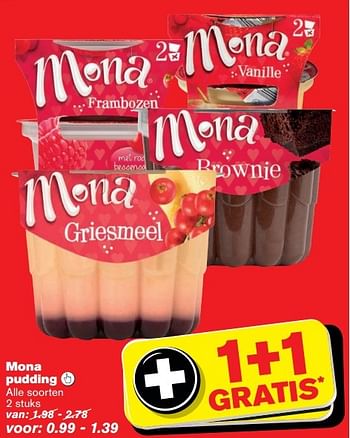 Aanbiedingen Mona pudding - Mona - Geldig van 07/10/2015 tot 13/10/2015 bij Hoogvliet