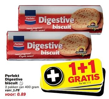 Aanbiedingen Perfekt digestive biscuit - Perfekt - Geldig van 07/10/2015 tot 13/10/2015 bij Hoogvliet