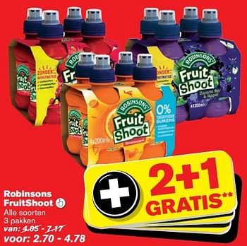 Aanbiedingen Robinsons fruitshoot - Robinsons - Geldig van 07/10/2015 tot 13/10/2015 bij Hoogvliet