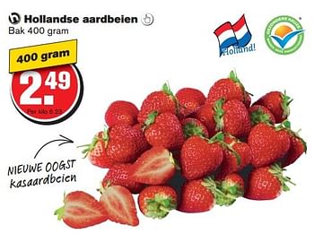 Aanbiedingen Hollandse aardbeien - Huismerk - Hoogvliet - Geldig van 07/10/2015 tot 13/10/2015 bij Hoogvliet