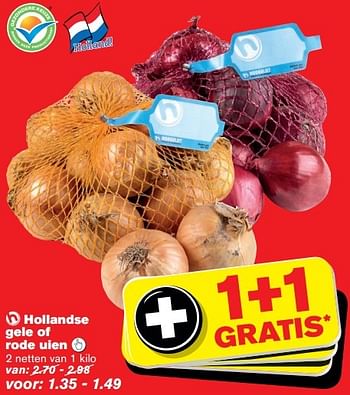 Aanbiedingen Hollandse gele of rode uien - Huismerk - Hoogvliet - Geldig van 07/10/2015 tot 13/10/2015 bij Hoogvliet