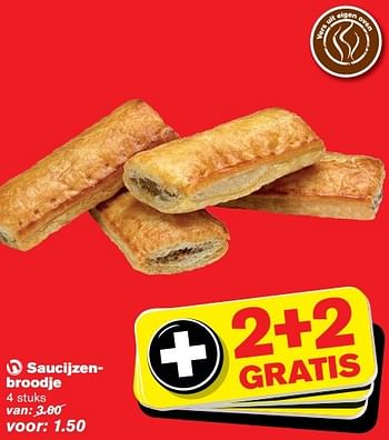 Aanbiedingen Saucijzenbroodje - Huismerk - Hoogvliet - Geldig van 07/10/2015 tot 13/10/2015 bij Hoogvliet