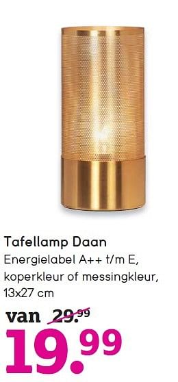 Aanbiedingen Tafellamp daan - Huismerk - Leen Bakker - Geldig van 04/10/2015 tot 17/10/2015 bij Leen Bakker
