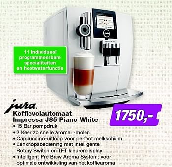 Aanbiedingen Jura koffievolautomaat impressa j85 piano white - Jura - Geldig van 05/10/2015 tot 18/10/2015 bij ElectronicPartner