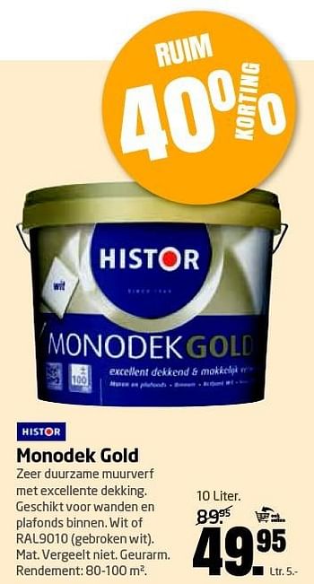 Aanbiedingen Monodek gold - Histor - Geldig van 05/10/2015 tot 18/10/2015 bij Formido