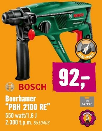 Aanbiedingen Bosch boorhamer pbh 2100 re - Bosch - Geldig van 21/09/2015 tot 18/10/2015 bij Hornbach