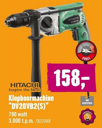 Aanbiedingen Hitachi klopboormachine dv20vb2(s) - Hitachi - Geldig van 21/09/2015 tot 18/10/2015 bij Hornbach