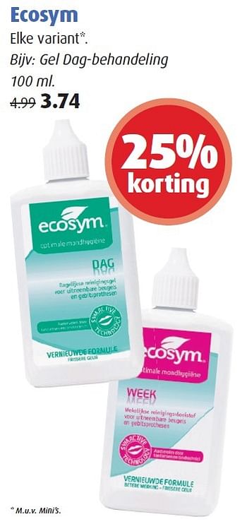 Aanbiedingen Ecosym gel dag-behandeling - Ecosym - Geldig van 05/10/2015 tot 18/10/2015 bij Uw eigen drogist