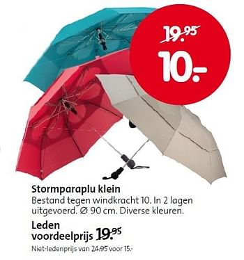 Aanbiedingen Stormparaplu klein - Huismerk - ANWB - Geldig van 05/10/2015 tot 18/10/2015 bij ANWB