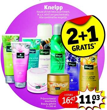 Aanbiedingen Doucheolie beauty geheim - Kneipp - Geldig van 06/10/2015 tot 18/10/2015 bij Kruidvat