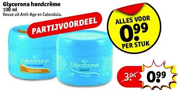 Aanbiedingen Glycerona handcrème - Glycerona - Geldig van 06/10/2015 tot 18/10/2015 bij Kruidvat
