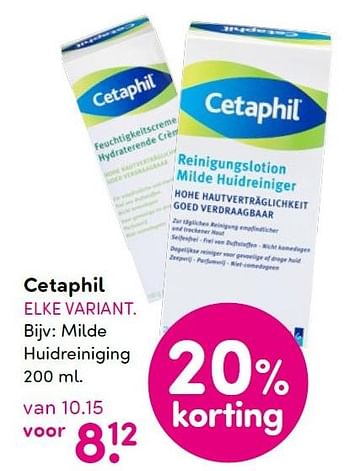 Aanbiedingen Cetaphil milde huidreiniging - Cetaphil - Geldig van 05/10/2015 tot 20/10/2015 bij da