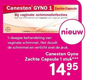 Aanbiedingen Canesten gyno zachte capsule 1 stuk - Canesten - Geldig van 05/10/2015 tot 20/10/2015 bij da