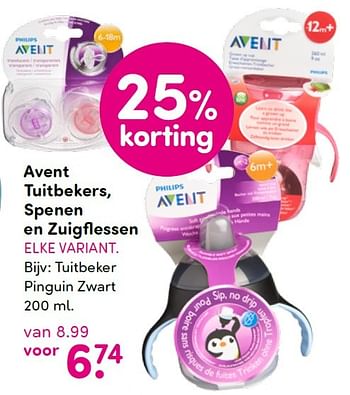 Aanbiedingen Avent tuitbekers, spenen en zuigflessen - Avent - Geldig van 05/10/2015 tot 20/10/2015 bij da