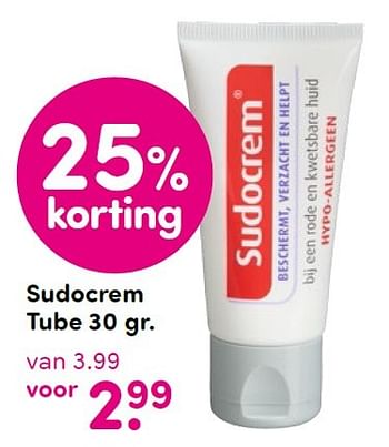 Aanbiedingen Sudocrem tube 30 gr - Sudocrem - Geldig van 05/10/2015 tot 20/10/2015 bij da