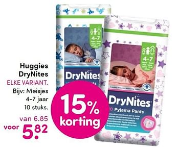 Aanbiedingen Huggies drynites - Huggies - Geldig van 05/10/2015 tot 20/10/2015 bij da