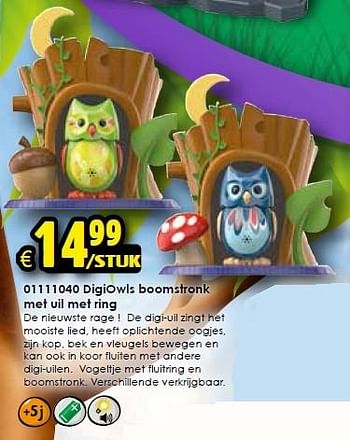 Aanbiedingen Digiowls boomstronk met uil met ring - DigiDinos - Geldig van 10/10/2015 tot 01/11/2015 bij ToyChamp