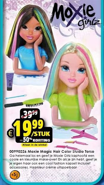 Aanbiedingen Moxie magic hair color studio torso - Moxie Girlz - Geldig van 10/10/2015 tot 01/11/2015 bij ToyChamp