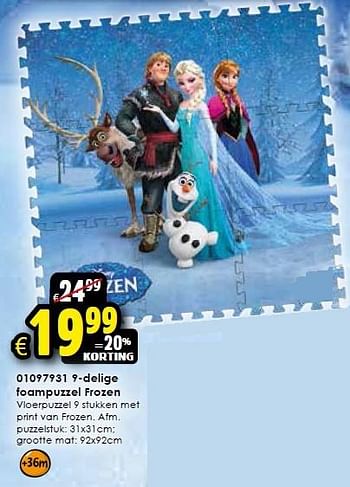 Aanbiedingen 9-delige foampuzzel frozen - Disney  Frozen - Geldig van 10/10/2015 tot 01/11/2015 bij ToyChamp