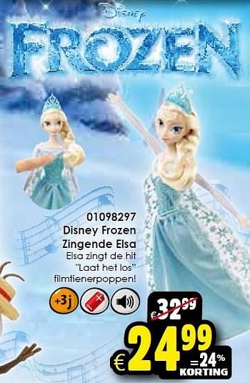Aanbiedingen Disney frozen zingende elsa - Disney  Frozen - Geldig van 10/10/2015 tot 01/11/2015 bij ToyChamp