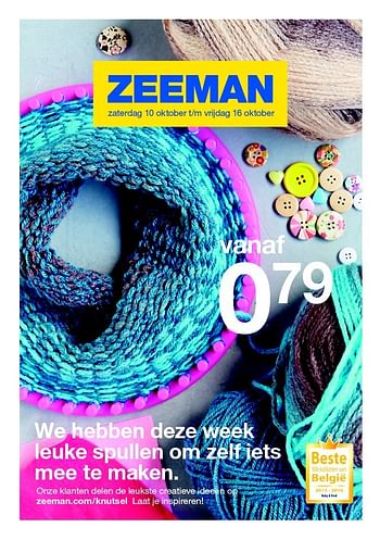 Aanbiedingen Leuke spullen om zelf iets mee te maken - Huismerk - Zeeman  - Geldig van 10/10/2015 tot 17/10/2015 bij Zeeman