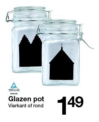Aanbiedingen Glazen pot - Huismerk - Zeeman  - Geldig van 10/10/2015 tot 17/10/2015 bij Zeeman
