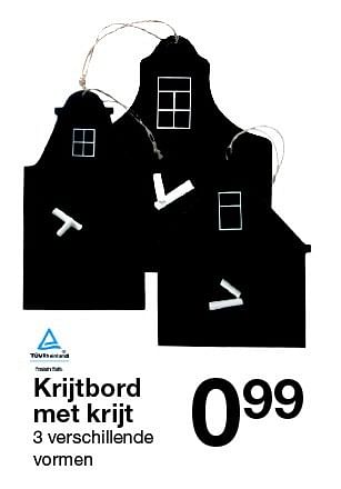 Aanbiedingen Krijtbord met krijt - Huismerk - Zeeman  - Geldig van 10/10/2015 tot 17/10/2015 bij Zeeman