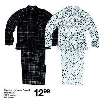 Aanbiedingen Heren pyjama flanel - Huismerk - Zeeman  - Geldig van 10/10/2015 tot 17/10/2015 bij Zeeman