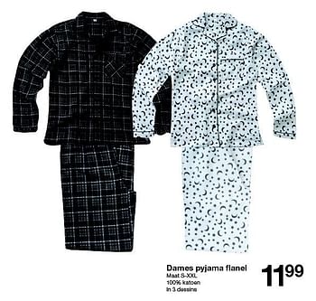 Aanbiedingen Dames pyjama flanel - Huismerk - Zeeman  - Geldig van 10/10/2015 tot 17/10/2015 bij Zeeman