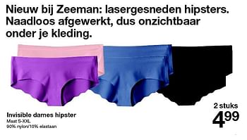 Aanbiedingen Invisible dames hipster - Huismerk - Zeeman  - Geldig van 10/10/2015 tot 17/10/2015 bij Zeeman
