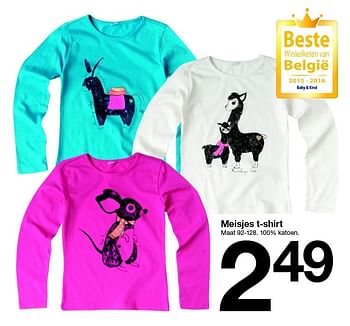 Aanbiedingen Meisjes t-shirt - Huismerk - Zeeman  - Geldig van 10/10/2015 tot 17/10/2015 bij Zeeman
