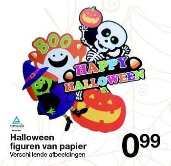 Aanbiedingen Halloween figuren van papier - Huismerk - Zeeman  - Geldig van 10/10/2015 tot 17/10/2015 bij Zeeman