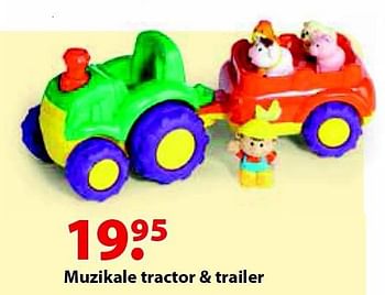Aanbiedingen Muzikale tractor + trailer - Huismerk - Multi Bazar - Geldig van 12/10/2015 tot 06/12/2015 bij Multi Bazar