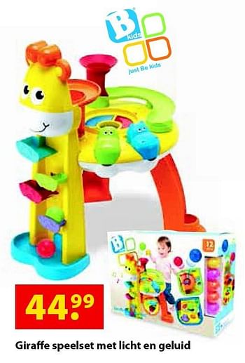 Aanbiedingen Giraffe speelset met licht en geluid - B Kids - Geldig van 12/10/2015 tot 06/12/2015 bij Multi Bazar