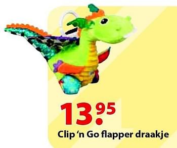 Aanbiedingen Clip `n go flapper draakje - Lamaze - Geldig van 12/10/2015 tot 06/12/2015 bij Multi Bazar