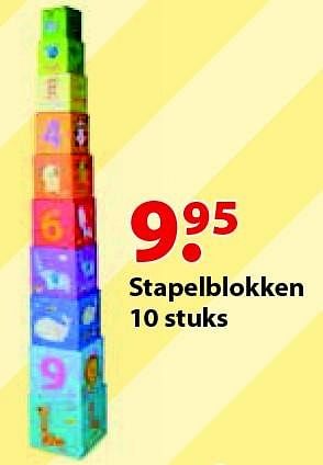 Aanbiedingen Stapelblokken 10 stuks - Huismerk - Multi Bazar - Geldig van 12/10/2015 tot 06/12/2015 bij Multi Bazar