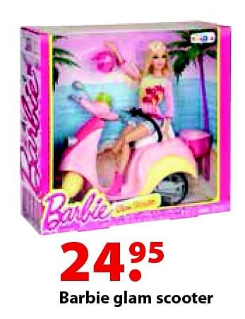 Aanbiedingen Barbie glam scooter - Mattel - Geldig van 12/10/2015 tot 06/12/2015 bij Multi Bazar