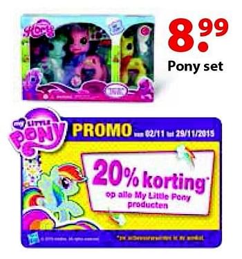 Aanbiedingen Pony set - My Little Pony - Geldig van 12/10/2015 tot 06/12/2015 bij Multi Bazar