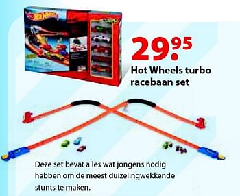 Aanbiedingen Hot wheels turbo racebaan set - Hot Wheels - Geldig van 12/10/2015 tot 06/12/2015 bij Multi Bazar