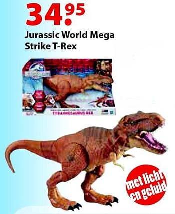 Aanbiedingen Jurassic world mega strike t-rex - Jurassic World - Geldig van 12/10/2015 tot 06/12/2015 bij Multi Bazar