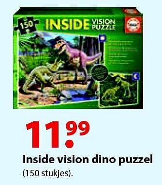 Aanbiedingen Inside vision dino puzzel - Educa - Geldig van 12/10/2015 tot 06/12/2015 bij Multi Bazar