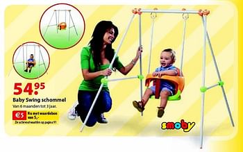 Aanbiedingen Baby swing schommel - Smoby - Geldig van 12/10/2015 tot 06/12/2015 bij Multi Bazar