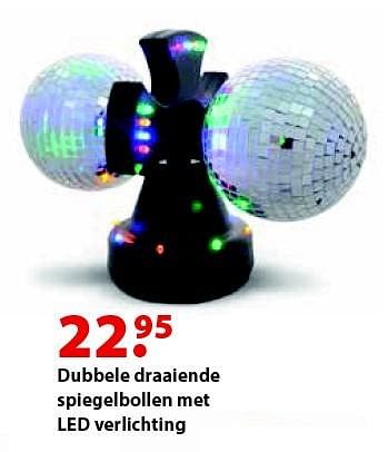 Aanbiedingen Dubbele draaiende spiegelbollen met led verlichting - Huismerk - Multi Bazar - Geldig van 12/10/2015 tot 06/12/2015 bij Multi Bazar
