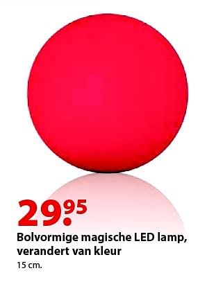 Aanbiedingen Bolvormige magische led lamp, verandert van kleur - Huismerk - Multi Bazar - Geldig van 12/10/2015 tot 06/12/2015 bij Multi Bazar