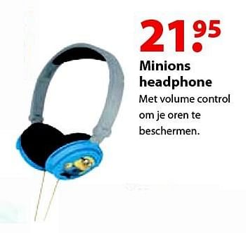 Aanbiedingen Minions headphone - Minions - Geldig van 12/10/2015 tot 06/12/2015 bij Multi Bazar