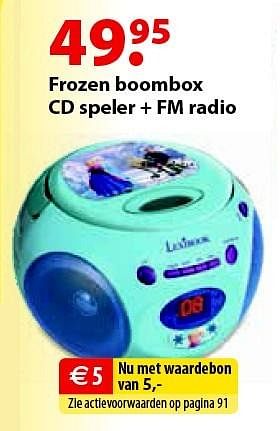 Aanbiedingen Frozen boombox cd speler + fm radio - Disney  Frozen - Geldig van 12/10/2015 tot 06/12/2015 bij Multi Bazar