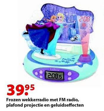 Aanbiedingen Frozen wekkerradio met fm radio, plafond projectie en geluidseffecten - Disney  Frozen - Geldig van 12/10/2015 tot 06/12/2015 bij Multi Bazar
