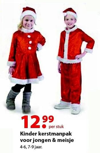Aanbiedingen Kinder kerstmanpak voor jongen + meisje - Huismerk - Multi Bazar - Geldig van 12/10/2015 tot 06/12/2015 bij Multi Bazar