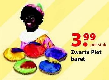 Aanbiedingen Zwarte piet baret - Huismerk - Multi Bazar - Geldig van 12/10/2015 tot 06/12/2015 bij Multi Bazar